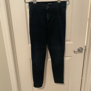 Express dark wash super skinny jeans